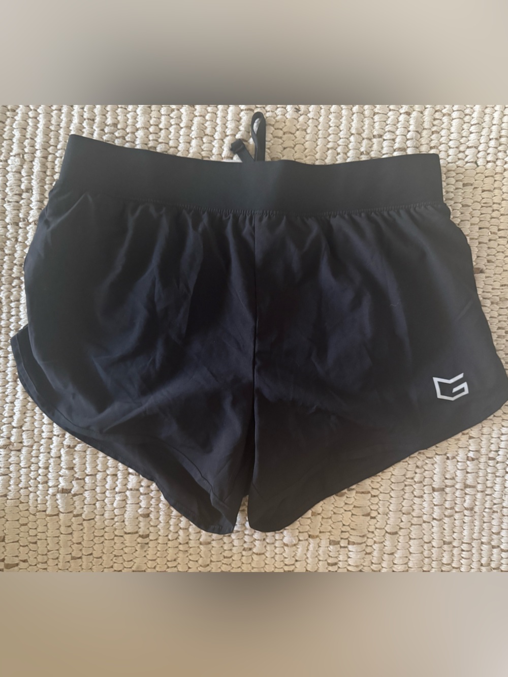 Black Athletic Running Shorts with Logo